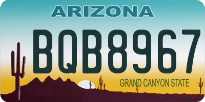 AZ license plate BQB8967