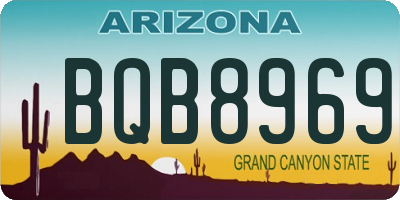 AZ license plate BQB8969