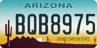 AZ license plate BQB8975