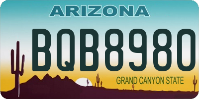AZ license plate BQB8980