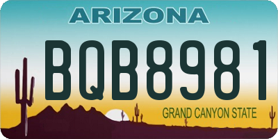 AZ license plate BQB8981