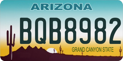 AZ license plate BQB8982