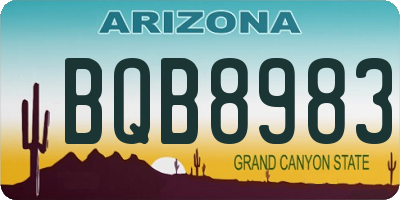 AZ license plate BQB8983