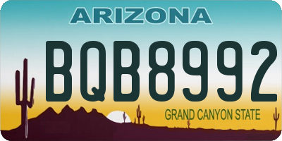 AZ license plate BQB8992
