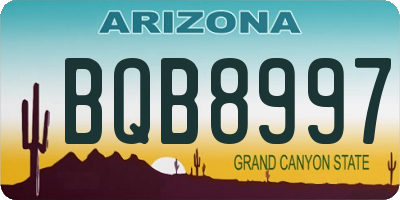 AZ license plate BQB8997