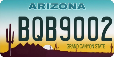 AZ license plate BQB9002