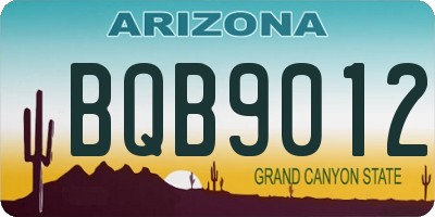 AZ license plate BQB9012