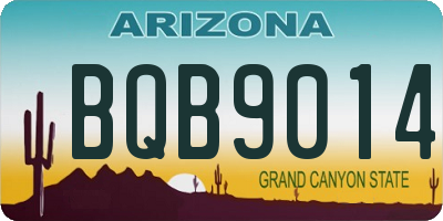 AZ license plate BQB9014