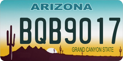 AZ license plate BQB9017
