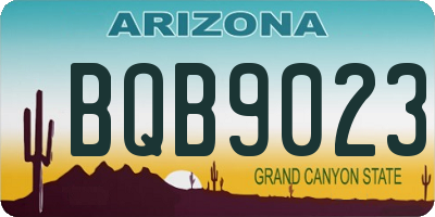 AZ license plate BQB9023