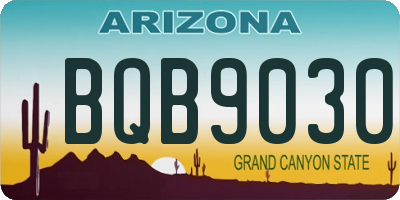 AZ license plate BQB9030