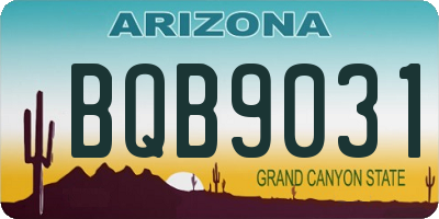 AZ license plate BQB9031
