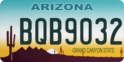 AZ license plate BQB9032