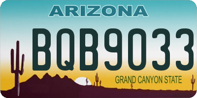 AZ license plate BQB9033