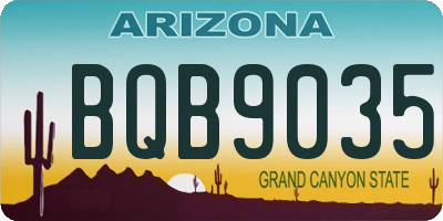 AZ license plate BQB9035