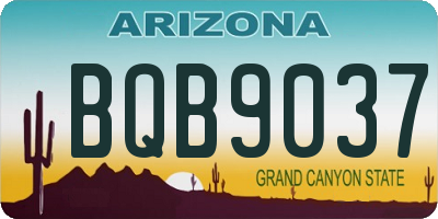 AZ license plate BQB9037