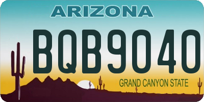 AZ license plate BQB9040