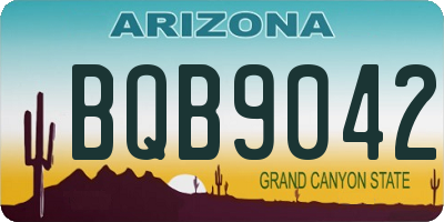 AZ license plate BQB9042