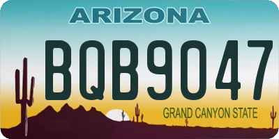 AZ license plate BQB9047