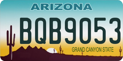 AZ license plate BQB9053