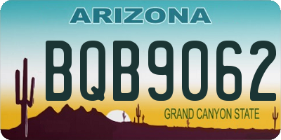 AZ license plate BQB9062