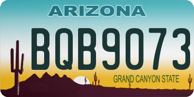 AZ license plate BQB9073