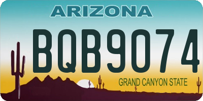 AZ license plate BQB9074