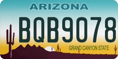 AZ license plate BQB9078