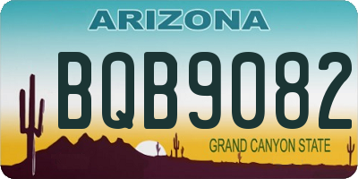 AZ license plate BQB9082