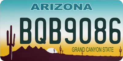 AZ license plate BQB9086