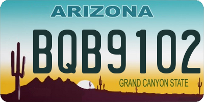 AZ license plate BQB9102