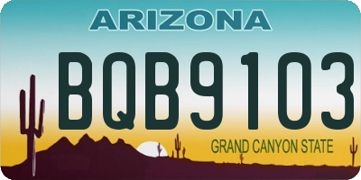 AZ license plate BQB9103