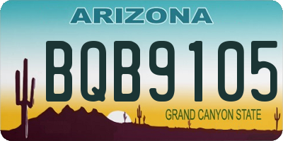 AZ license plate BQB9105