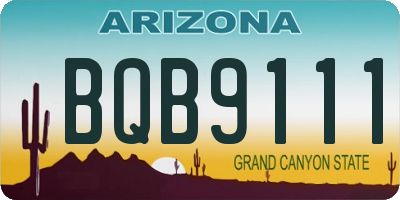 AZ license plate BQB9111