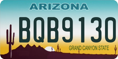 AZ license plate BQB9130