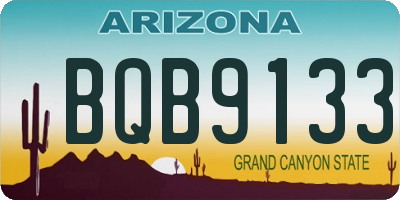 AZ license plate BQB9133
