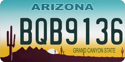 AZ license plate BQB9136