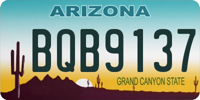 AZ license plate BQB9137