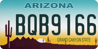 AZ license plate BQB9166