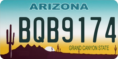 AZ license plate BQB9174