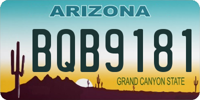 AZ license plate BQB9181