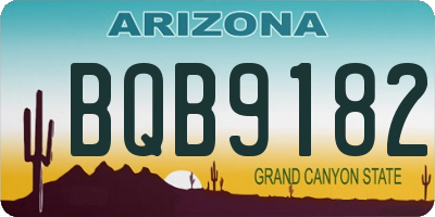 AZ license plate BQB9182