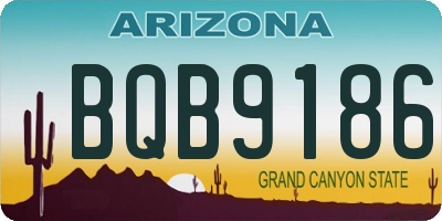 AZ license plate BQB9186