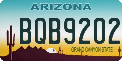 AZ license plate BQB9202