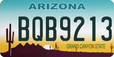 AZ license plate BQB9213
