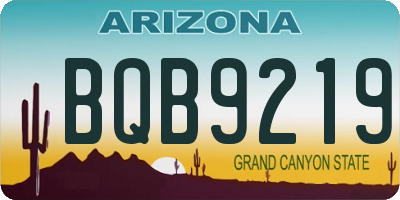 AZ license plate BQB9219