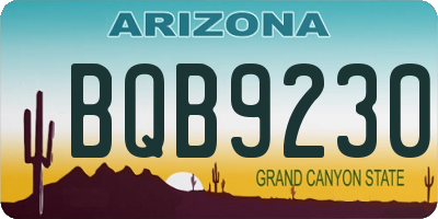 AZ license plate BQB9230