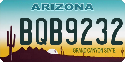 AZ license plate BQB9232