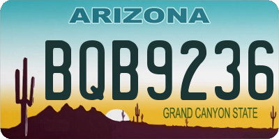AZ license plate BQB9236