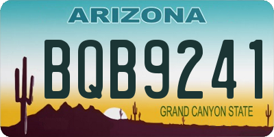 AZ license plate BQB9241